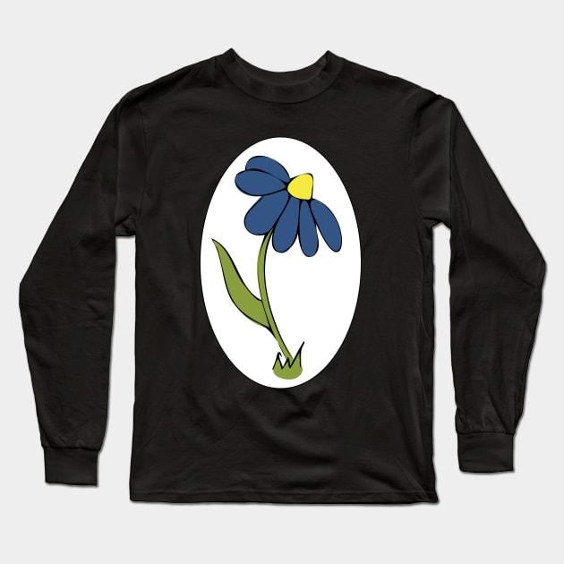 Daisy Whimsical Cartoon Illustration Happy Colours Long Sleeve T-Shirt by Angel Dawn Design